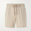 Straight-Leg Garment-Dyed Linen Drawstring Shorts Straight-Leg Garment-Dyed Linen Drawstring Shorts