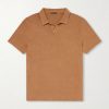 Open-Collar Slub Cotton-Jersey Polo Shirt
