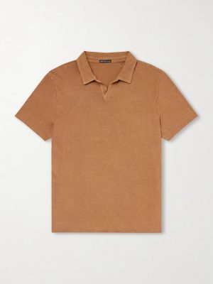 Open-Collar Slub Cotton-Jersey Polo Shirt Open-Collar Slub Cotton-Jersey Polo Shirt