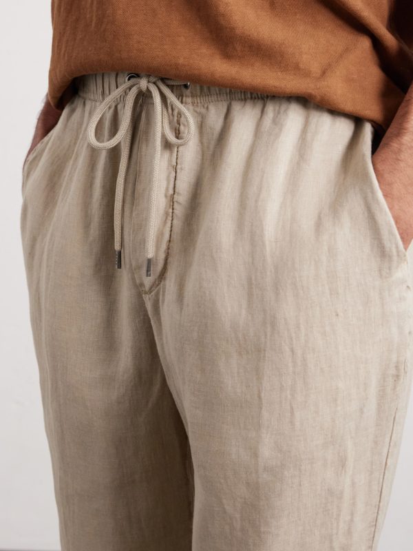 Straight-Leg Garment-Dyed Linen Drawstring Trousers - CU Straight-Leg Garment-Dyed Linen Drawstring Trousers - CU