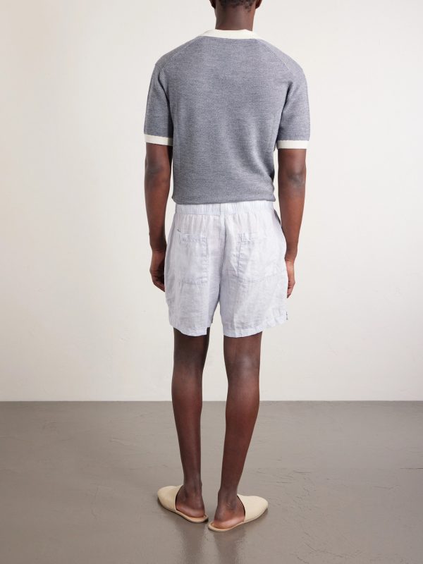 Straight-Leg Garment-Dyed Linen Drawstring Shorts - BK Straight-Leg Garment-Dyed Linen Drawstring Shorts - BK