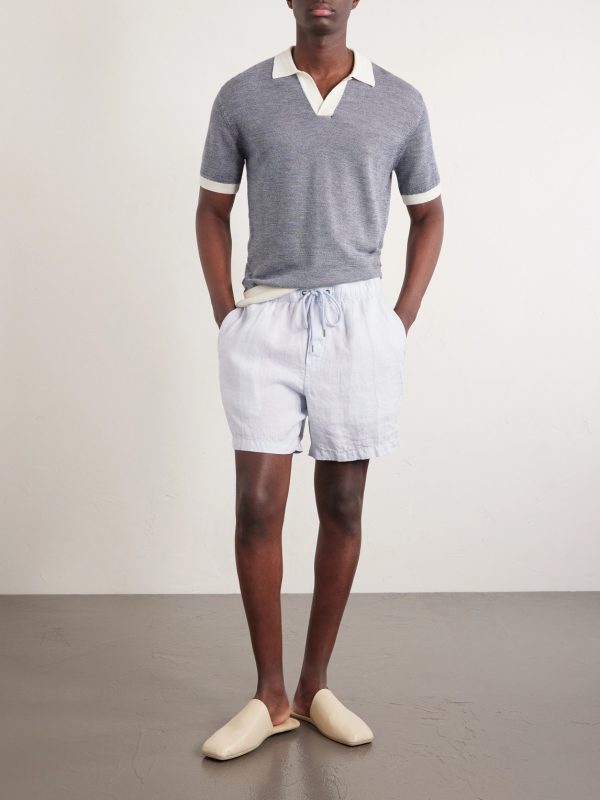 Straight-Leg Garment-Dyed Linen Drawstring Shorts - OU Straight-Leg Garment-Dyed Linen Drawstring Shorts - OU