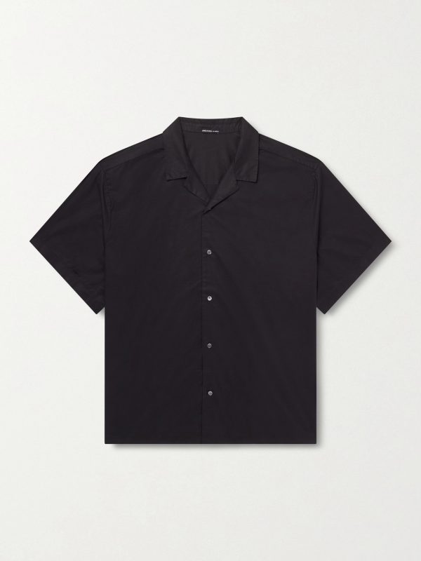 Convertible-Collar Cotton-Blend Poplin Shirt Convertible-Collar Cotton-Blend Poplin Shirt