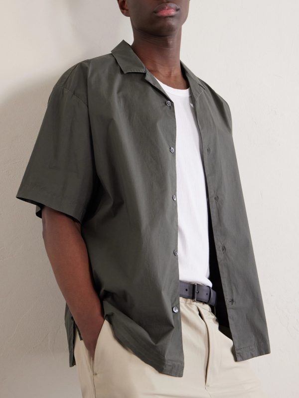 Camp-Collar Cotton-Blend Poplin Shirt - CU Camp-Collar Cotton-Blend Poplin Shirt - CU