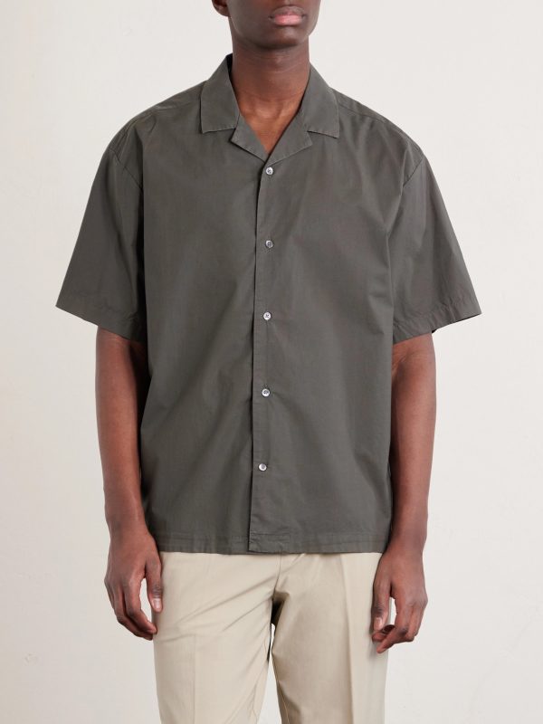 Camp-Collar Cotton-Blend Poplin Shirt - FR Camp-Collar Cotton-Blend Poplin Shirt - FR