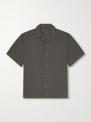 Camp-Collar Cotton-Blend Poplin Shirt Camp-Collar Cotton-Blend Poplin Shirt
