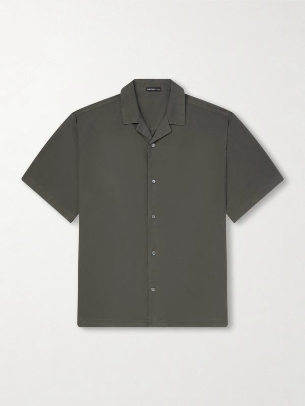 Camp-Collar Cotton-Blend Poplin Shirt Camp-Collar Cotton-Blend Poplin Shirt