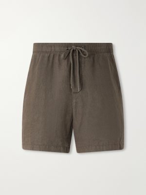 Straight-Leg Garment-Dyed Linen Drawstring Shorts Straight-Leg Garment-Dyed Linen Drawstring Shorts