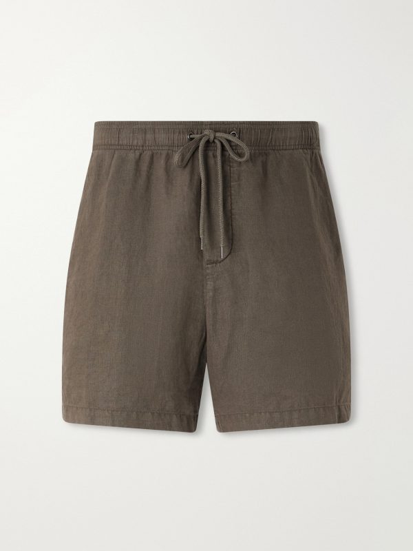 Straight-Leg Garment-Dyed Linen Drawstring Shorts Straight-Leg Garment-Dyed Linen Drawstring Shorts