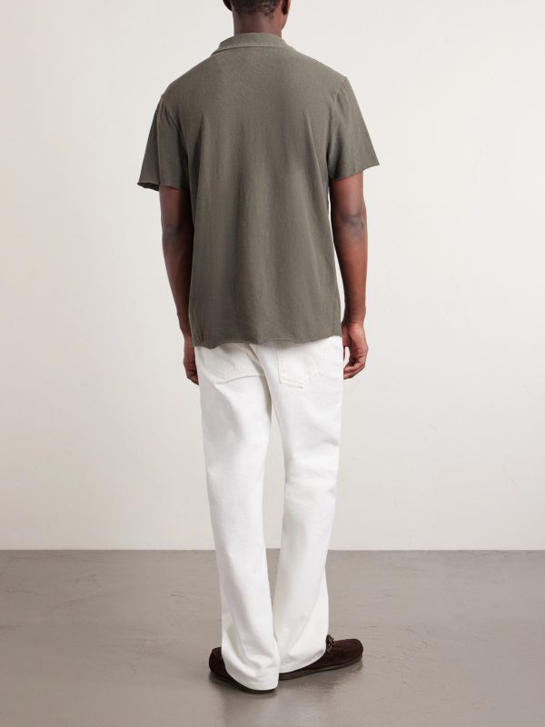 Open-Collar Cotton-Jersey Polo Shirt - BK Open-Collar Cotton-Jersey Polo Shirt - BK