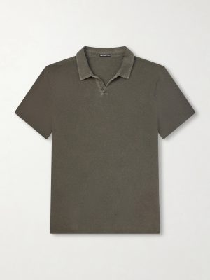 Open-Collar Cotton-Jersey Polo Shirt Open-Collar Cotton-Jersey Polo Shirt