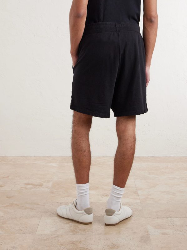 Straight-Leg Cotton-Jersey Drawstring Shorts - BK Straight-Leg Cotton-Jersey Drawstring Shorts - BK