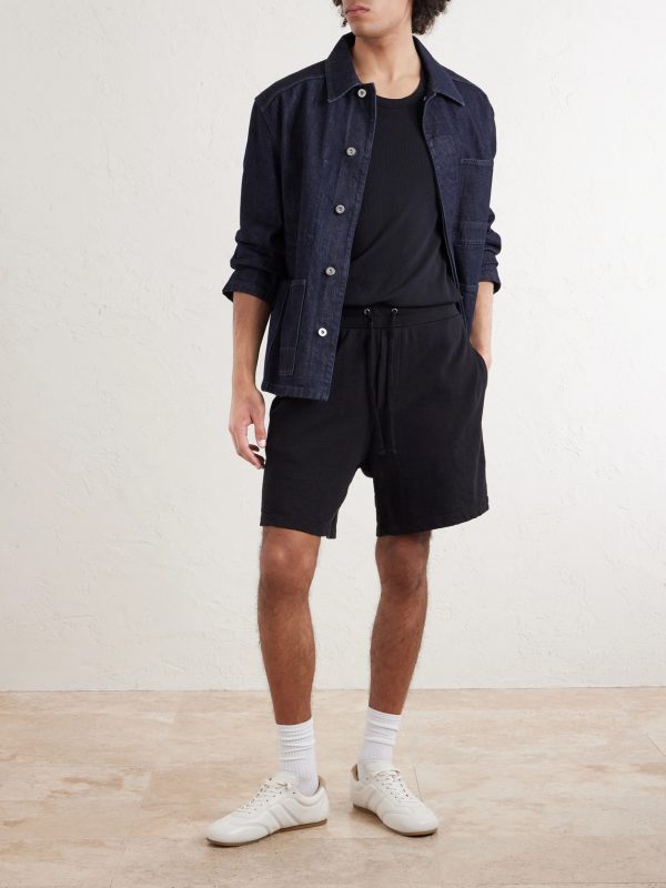 Straight-Leg Cotton-Jersey Drawstring Shorts - OU Straight-Leg Cotton-Jersey Drawstring Shorts - OU