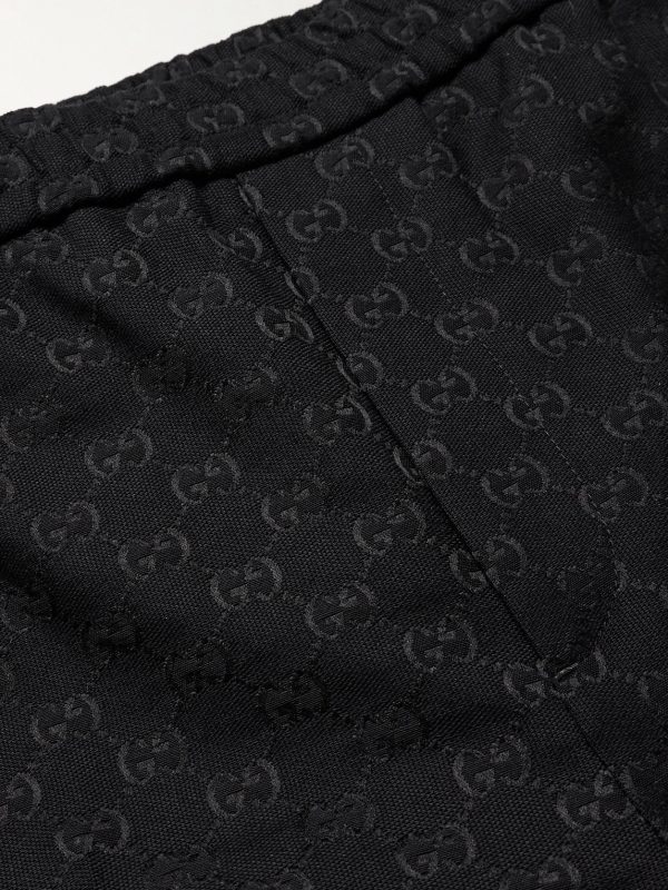 Straight-Leg Logo-Jacquard Cotton-Blend Canvas Drawstring Trousers - CU Straight-Leg Logo-Jacquard Cotton-Blend Canvas Drawstring Trousers - CU