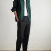 Straight-Leg Logo-Jacquard Cotton-Blend Canvas Drawstring Trousers - OU Straight-Leg Logo-Jacquard Cotton-Blend Canvas Drawstring Trousers - OU
