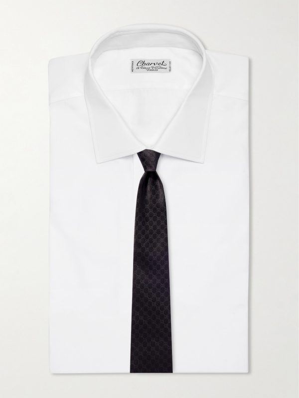 8cm Logo-Jacquard Silk Tie - OU
