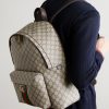 Ophidia Medium Leather-Trimmed Monogrammed Coated-Canvas Backpack - OU Ophidia Medium Leather-Trimmed Monogrammed Coated-Canvas Backpack - OU