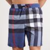 Straight-Leg Mid-Length Checked Swim Shorts - FR Straight-Leg Mid-Length Checked Swim Shorts - FR