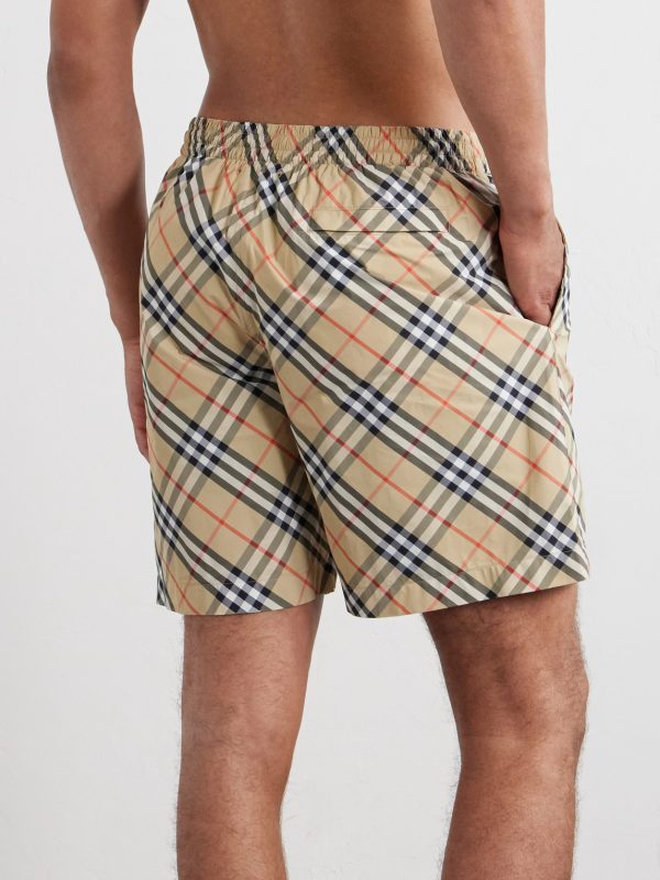 Treston Straight-Leg Mid-Length Checked Swim Shorts - BK