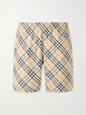 Treston Straight-Leg Mid-Length Checked Swim Shorts