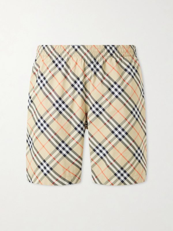 Treston Straight-Leg Mid-Length Checked Swim Shorts
