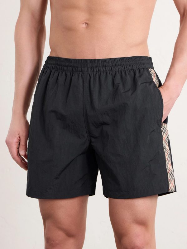 Straight-Leg Striped Jacquard-Trimmed Shell Shorts - E1 Straight-Leg Striped Jacquard-Trimmed Shell Shorts - E1