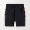 Straight-Leg Striped Jacquard-Trimmed Shell Shorts Straight-Leg Striped Jacquard-Trimmed Shell Shorts