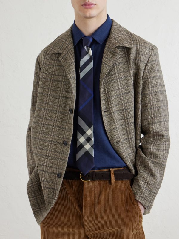7cm Checked Silk-Twill Tie - OU 7cm Checked Silk-Twill Tie - OU