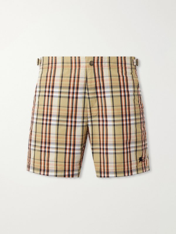 Selkirk Checked Crinkled Swim Shorts Selkirk Checked Crinkled Swim Shorts