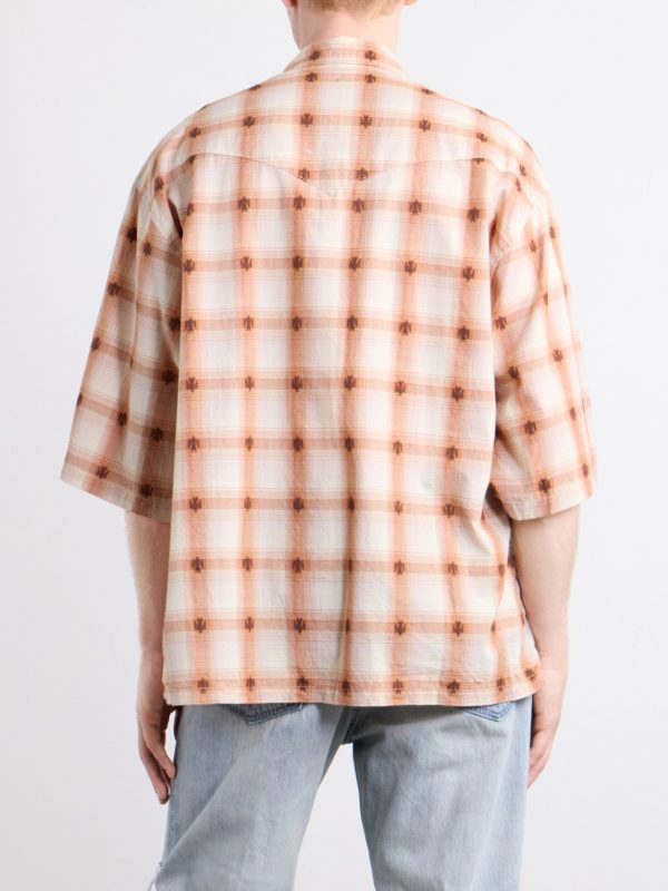 Camp-Collar Checked Cotton Western Shirt - BK Camp-Collar Checked Cotton Western Shirt - BK