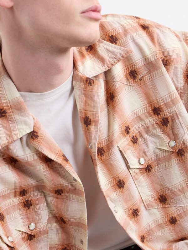 Camp-Collar Checked Cotton Western Shirt - CU Camp-Collar Checked Cotton Western Shirt - CU