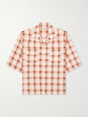 Camp-Collar Checked Cotton Western Shirt Camp-Collar Checked Cotton Western Shirt