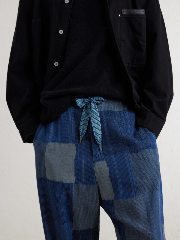 Tugihagi Straight-Leg Patchwork Cotton Drawstring Trousers - CU Tugihagi Straight-Leg Patchwork Cotton Drawstring Trousers - CU