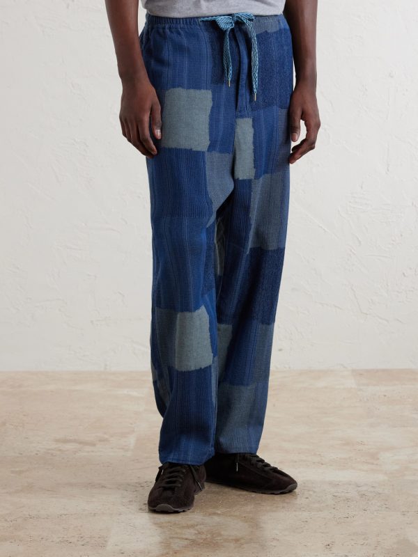 Tugihagi Straight-Leg Patchwork Cotton Drawstring Trousers - FR Tugihagi Straight-Leg Patchwork Cotton Drawstring Trousers - FR