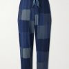 Tugihagi Straight-Leg Patchwork Cotton Drawstring Trousers Tugihagi Straight-Leg Patchwork Cotton Drawstring Trousers