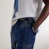 Tugihagi Straight-Leg Belted Patchwork Cotton Shorts - CU Tugihagi Straight-Leg Belted Patchwork Cotton Shorts - CU