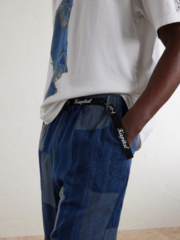 Tugihagi Straight-Leg Belted Patchwork Cotton Shorts - CU Tugihagi Straight-Leg Belted Patchwork Cotton Shorts - CU