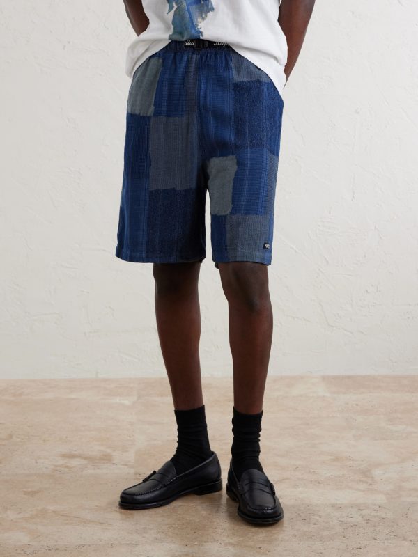 Tugihagi Straight-Leg Belted Patchwork Cotton Shorts - FR Tugihagi Straight-Leg Belted Patchwork Cotton Shorts - FR