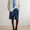 Tugihagi Straight-Leg Belted Patchwork Cotton Shorts - OU Tugihagi Straight-Leg Belted Patchwork Cotton Shorts - OU