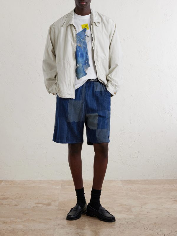 Tugihagi Straight-Leg Belted Patchwork Cotton Shorts - OU Tugihagi Straight-Leg Belted Patchwork Cotton Shorts - OU