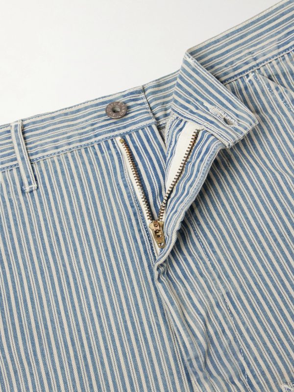 Liberty Hickoree Lumber Straight-Leg Striped Cotton-Canvas Trousers - E1 Liberty Hickoree Lumber Straight-Leg Striped Cotton-Canvas Trousers - E1