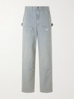 Liberty Hickoree Lumber Straight-Leg Striped Cotton-Canvas Trousers