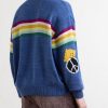 Peckish Rainbow Striped Cotton and Wool-Blend Sweater - BK Peckish Rainbow Striped Cotton and Wool-Blend Sweater - BK