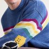 Peckish Rainbow Striped Cotton and Wool-Blend Sweater - CU Peckish Rainbow Striped Cotton and Wool-Blend Sweater - CU