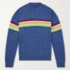 Peckish Rainbow Striped Cotton and Wool-Blend Sweater Peckish Rainbow Striped Cotton and Wool-Blend Sweater