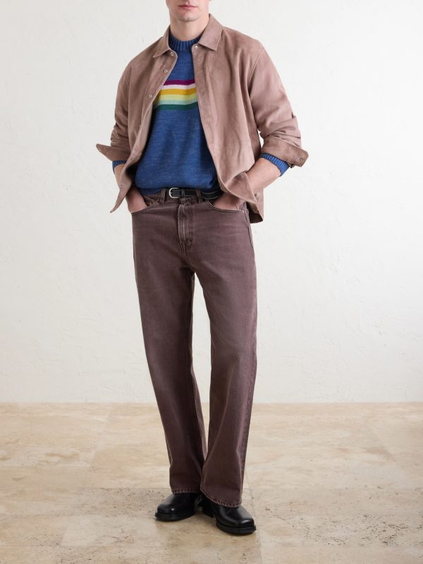 Peckish Rainbow Striped Cotton and Wool-Blend Sweater - OU Peckish Rainbow Striped Cotton and Wool-Blend Sweater - OU