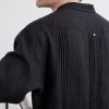 Camp-Collar Pleated Linen Shirt - E1