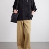 Camp-Collar Pleated Linen Shirt - OU