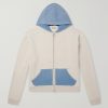 Colour-Block Cotton-Jersey Zip-Up Hoodie