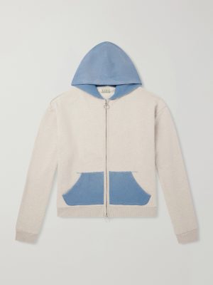 Colour-Block Cotton-Jersey Zip-Up Hoodie